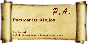 Pacurariu Alajos névjegykártya